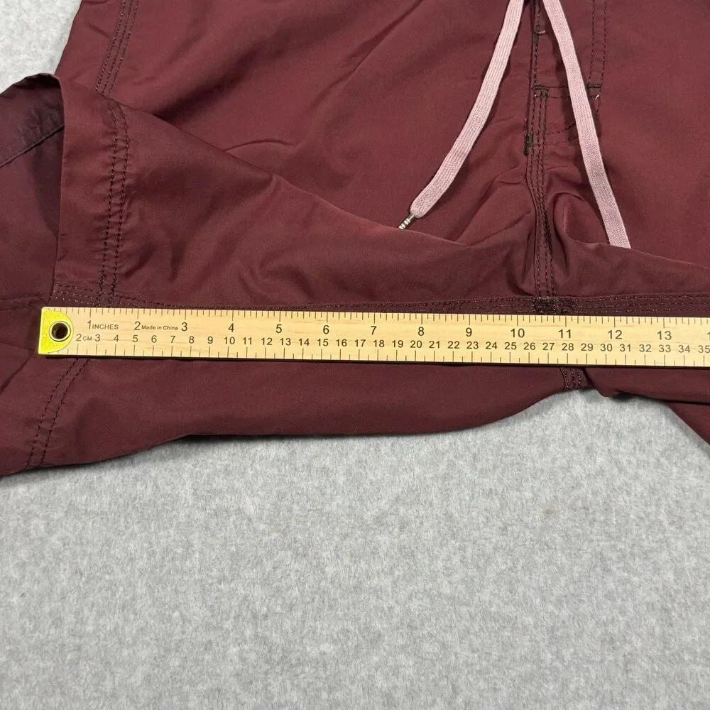 Vintage Y2K Era Billabong Maroon Polyester Cargo Board Shorts Size 36